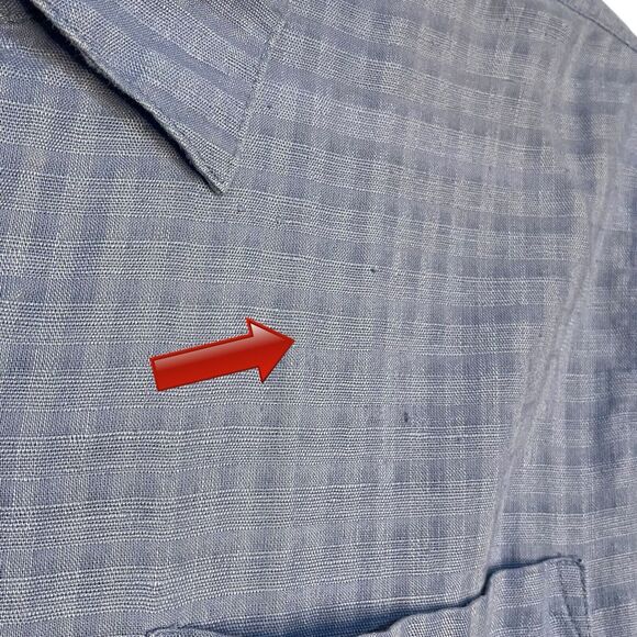 Cherokee Button Up Shirt Women's Large Blue Linen Blend Pocket Minimalist Work - Picture 7 of 11